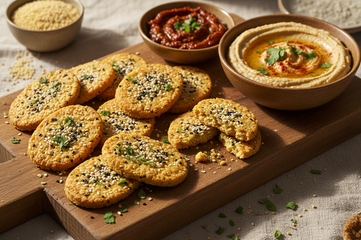 Baked Foxtail Millet (Korralu) Crackers
