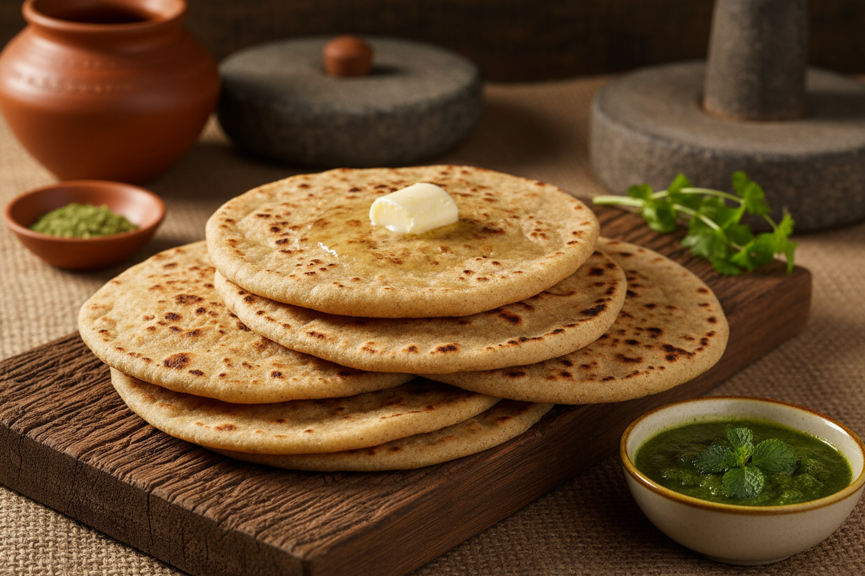 Traditional Soft Sorghum (Jowar) Roti