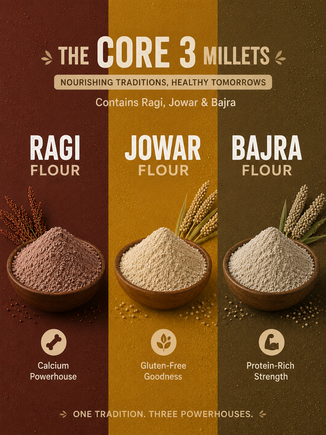 Core3 Flour Combo - Ragi, Jowar, Bajara